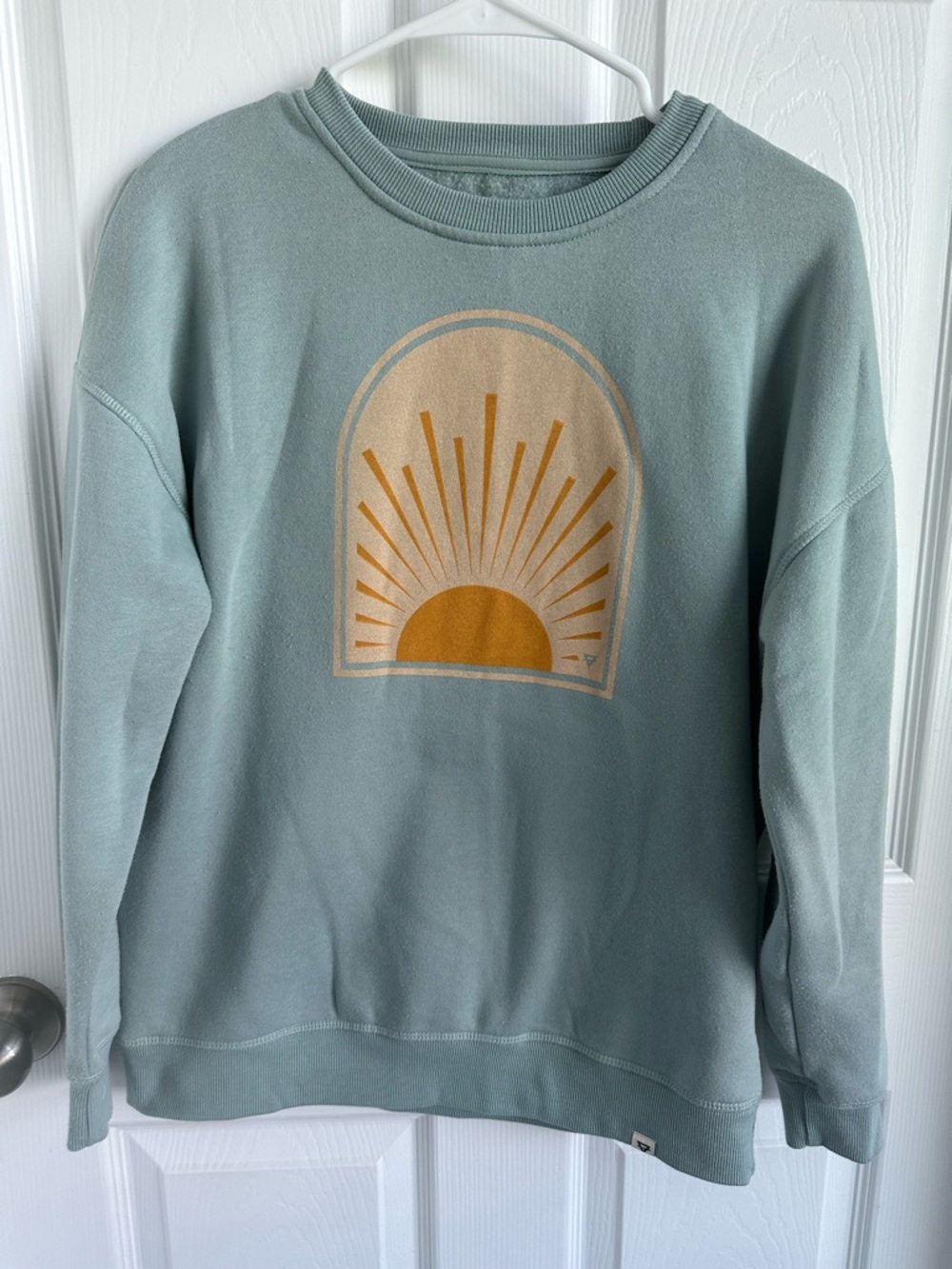 Sage Green Graphic Sun Sweatshirt - Women